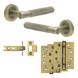 High quality image of Frelan - Complete Bari Door Handle Pack - Internal Doors - Antique Brass Sku. JE-D3A-AB