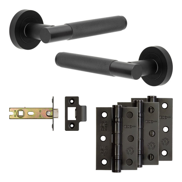 High quality image of Frelan - Complete Bari Door Handle Pack - Internal Doors - Black Sku. JE-D4B-MB