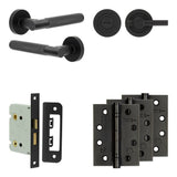 High quality image of Frelan - Complete Bari Door Handle Pack - Bathroom - Black Sku. JE-D6A1-MB