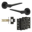 High quality image of Frelan - Complete Gio Door Handle Pack - Internal Doors - Black Sku. JE-E2A-MB