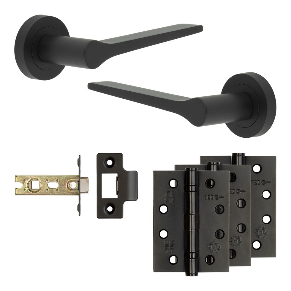 High quality image of Frelan - Complete Gio Door Handle Pack - Internal Doors - Black Sku. JE-E2A-MB