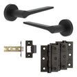 High quality image of Frelan - Complete Gio Door Handle Pack - Internal Doors - Black Sku. JE-E2B-MB