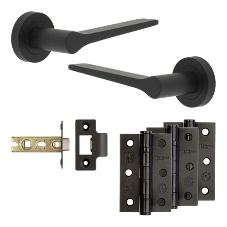 High quality image of Frelan - Complete Gio Door Handle Pack - Internal Doors - Black Sku. JE-E2B-MB