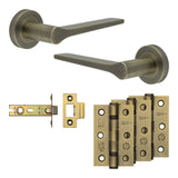 High quality image of Frelan - Complete Gio Door Handle Pack - Internal Doors - Antique Brass Sku. JE-E3B-AB