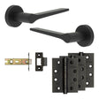 High quality image of Frelan - Complete Gio Door Handle Pack - Internal Doors - Black Sku. JE-E4A-MB