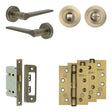 High quality image of Frelan - Complete Gio Door Handle Pack - Bathroom - Antique Brass Sku. JE-E5A3-AB