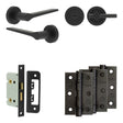 High quality image of Frelan - Complete Gio Door Handle Pack - Bathroom - Black Sku. JE-E5B2-MB