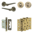 High quality image of Frelan - Complete Gio Door Handle Pack - Bathroom - Antique Brass Sku. JE-E6A3-AB