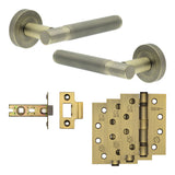 High quality image of Frelan - Complete Venice Door Handle Pack - Internal Doors - Antique Brass Sku. JE-F1A-AB