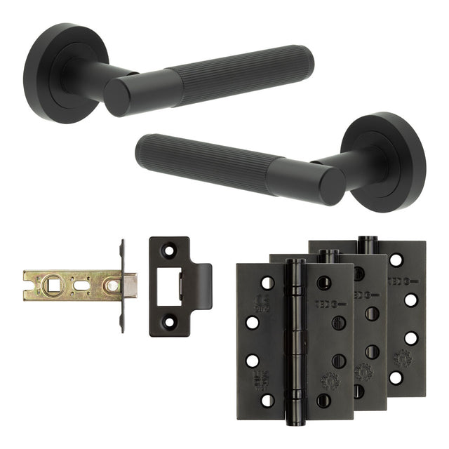 High quality image of Frelan - Complete Venice Door Handle Pack - Internal Doors - Black Sku. JE-F2A-MB