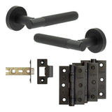 High quality image of Frelan - Complete Venice Door Handle Pack - Internal Doors - Black Sku. JE-F2B-MB