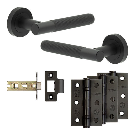 High quality image of Frelan - Complete Venice Door Handle Pack - Internal Doors - Black Sku. JE-F2B-MB