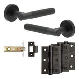 High quality image of Frelan - Complete Venice Door Handle Pack - Internal Doors - Black Sku. JE-F4B-MB