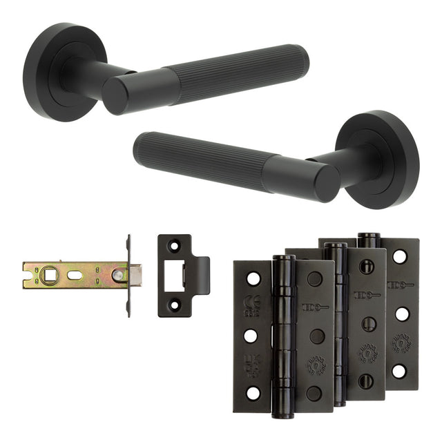 High quality image of Frelan - Complete Venice Door Handle Pack - Internal Doors - Black Sku. JE-F4B-MB