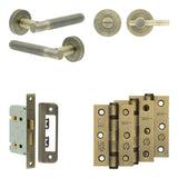 High quality image of Frelan - Complete Venice Door Handle Pack - Bathroom - Antique Brass Sku. JE-F5B2-AB