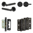 High quality image of Frelan - Complete Venice Door Handle Pack - Bathroom - Black Sku. JE-F5B2-MB