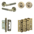 High quality image of Frelan - Complete Venice Door Handle Pack - Bathroom - Antique Brass Sku. JE-F5B3-AB