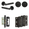 High quality image of Frelan - Complete Venice Door Handle Pack - Bathroom - Black Sku. JE-F5B3-MB