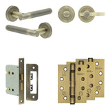 High quality image of Frelan - Complete Venice Door Handle Pack - Bathroom - Antique Brass Sku. JE-F6A2-AB