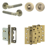 High quality image of Frelan - Complete Venice Door Handle Pack - Bathroom - Antique Brass Sku. JE-F6A3-AB