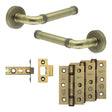High quality image of Frelan - Complete Midtown Door Handle Pack - Internal Doors - Antique Brass Sku. JE-G1B-AB