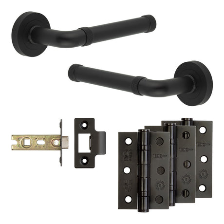 High quality image of Frelan - Complete Midtown Door Handle Pack - Internal Doors - Black Sku. JE-G2B-MB