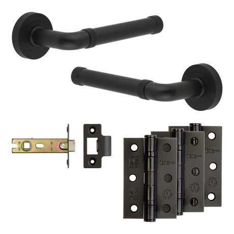 High quality image of Frelan - Complete Midtown Door Handle Pack - Internal Doors - Black Sku. JE-G4B-MB