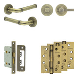 High quality image of Frelan - Complete Midtown Door Handle Pack - Bathroom - Antique Brass Sku. JE-G5A1-AB