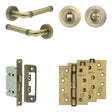 High quality image of Frelan - Complete Midtown Door Handle Pack - Bathroom - Antique Brass Sku. JE-G5A3-AB