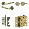 High quality image of Frelan - Complete Midtown Door Handle Pack - Bathroom - Antique Brass Sku. JE-G6A1-AB