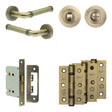 High quality image of Frelan - Complete Midtown Door Handle Pack - Bathroom - Antique Brass Sku. JE-G6B3-AB