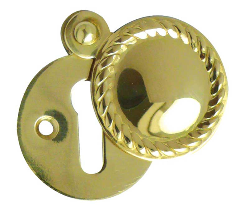 High quality image of Frelan - Georgian Covered Escutcheon Standard Keyway - Polished Brass | Sku. jg13pb | available to order from Trade Door Handles in Kendal.