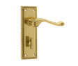 High quality image of Frelan - Georgian Suite Door Handle on Bathroom Plate Polished Brass Sku. JG1BPB