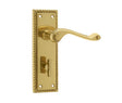 This is an image showing the Frelan - Georgian Suite Door Handle on Bathroom Plate Polished Brass available to order from Trade Door Handles in Kendal