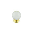 This is an image showing the Frelan - 25mm Brass Finish Clear Glass Ball Cupboard Knob available to order from Trade Door Handles in Kendal