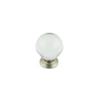 This is an image showing the Frelan - 30mm Satin Nickel Clear Glass Ball Cupboard Knob available to order from Trade Door Handles in Kendal