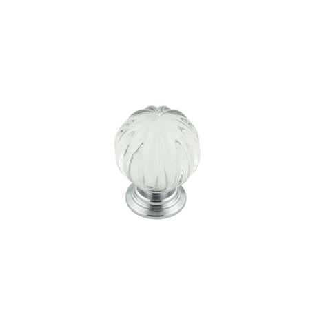 This is an image showing the Frelan - 25mm Polished Chrome Pumpkin Ball Cupboard Knob available to order from Trade Door Handles in Kendal