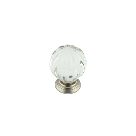 This is an image showing the Frelan - 25mm SN Pumpkin Ball Cupboard Knob available to order from Trade Door Handles in Kendal