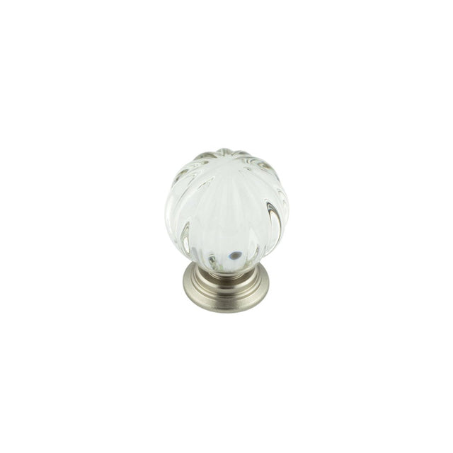 This is an image showing the Frelan - 25mm SN Pumpkin Ball Cupboard Knob available to order from Trade Door Handles in Kendal