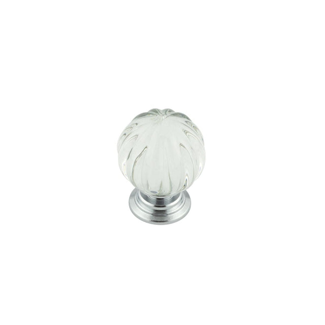 This is an image showing the Frelan - 30mm Polished Chrome Pumpkin Ball Cupboard Knob available to order from Trade Door Handles in Kendal