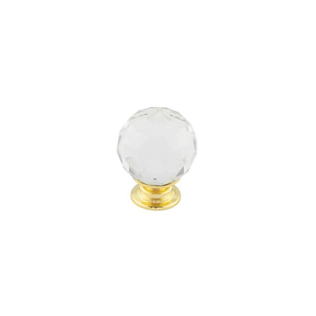 High quality image of Frelan - 30mm PVD Faceted ball knob | Sku. jh4155-30pvd | available to order from Trade Door Handles in Kendal.