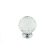 This is an image showing the Frelan - 40mm Polished Chrome Faceted Glass Ball Knob available to order from Trade Door Handles in Kendal