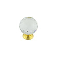 This is an image showing the Frelan - 40mm PVD Faceted Glass Ball Knob available to order from Trade Door Handles in Kendal