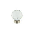 This is an image showing the Frelan - 40mm Satin Nickel Faceted Glass Ball Knob available to order from Trade Door Handles in Kendal