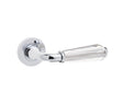 High quality image of Frelan - Fluted Door Handle on Rose Glass/Polished Chrome Sku. JH5312PC