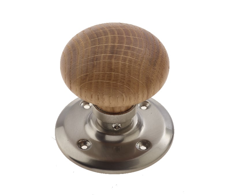 This is an image showing the Frelan - French Oak Unsprung Mortice Knobs - Satin Nickel available to order from Trade Door Handles in Kendal