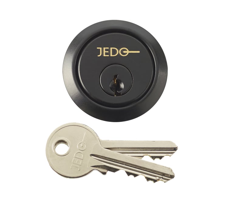 High quality image of Frelan - Black 5 pin rim cylinder | Sku. jl-5prcbl | available to order from Trade Door Handles in Kendal.