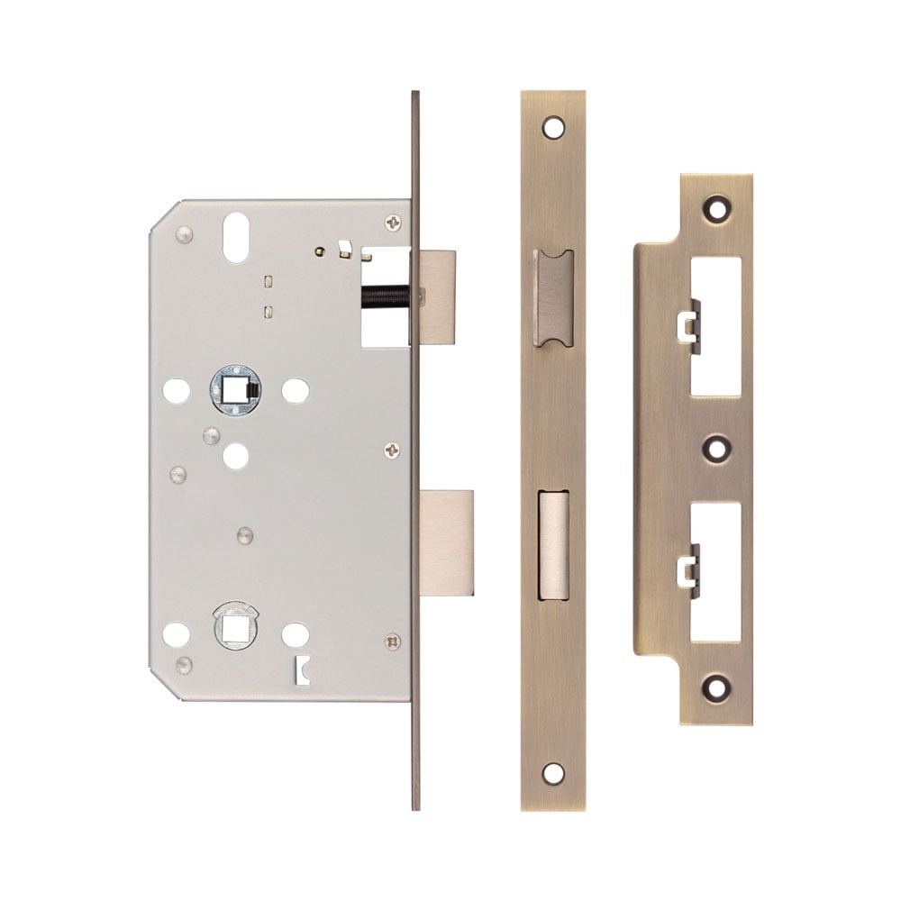 High quality image of Frelan - Jedo 78mm Din Bathroom Locks 60mm Backset Antique Brass Sku. JL-DB60AB