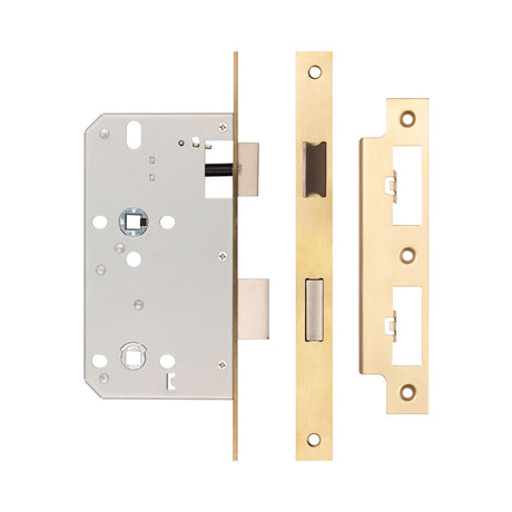 High quality image of Frelan - Jedo 78mm Din Bathroom Locks 60mm Backset Satin Brass Sku. JL-DB60SB
