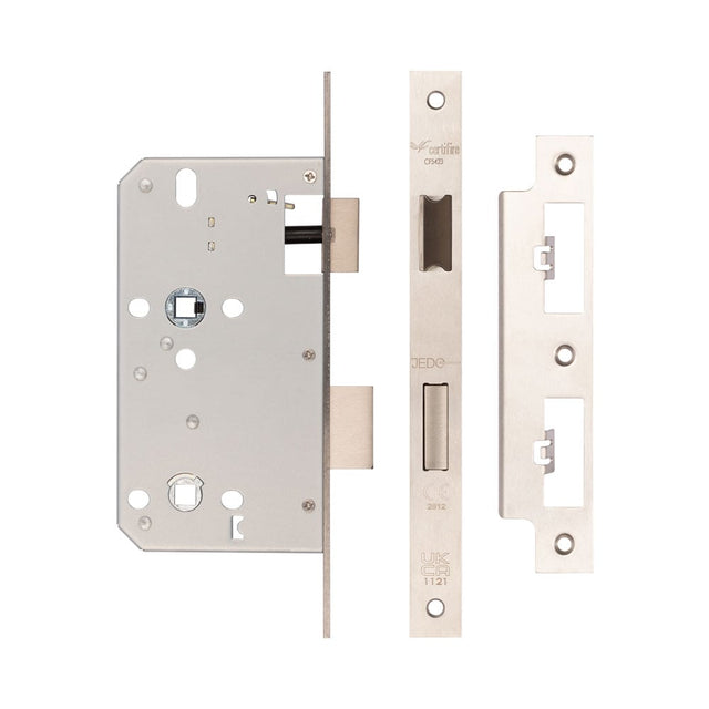 High quality image of Frelan - Jedo 78mm Din Bathroom Locks 60mm Backset Satin Stainless Steel Sku. JL-DB60SSS